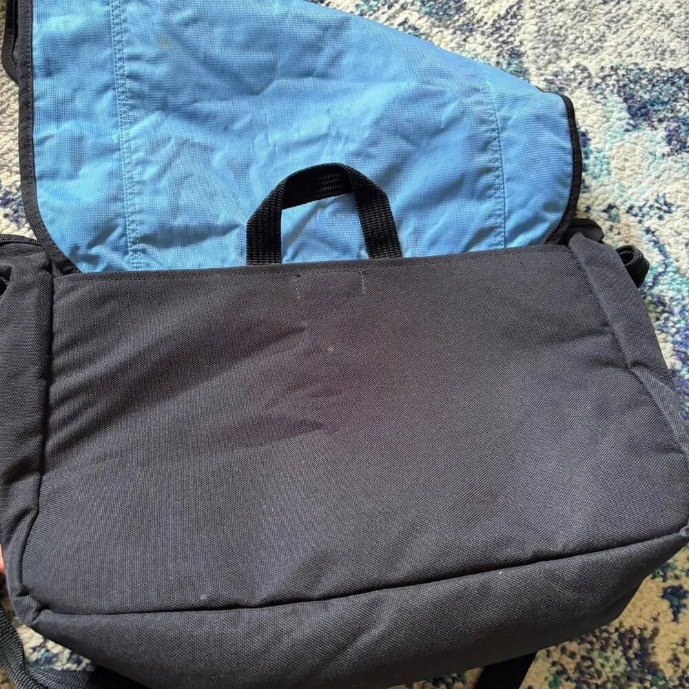 Vintage Y2K Nike Blue & Black Crossbody Messenger Bag White Swoosh Laptop Bag